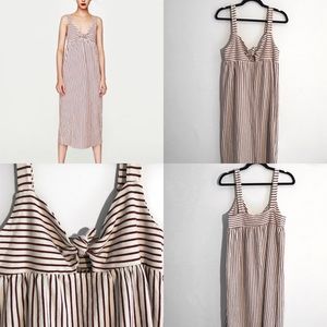 ZARA Tie Front Midi Dress